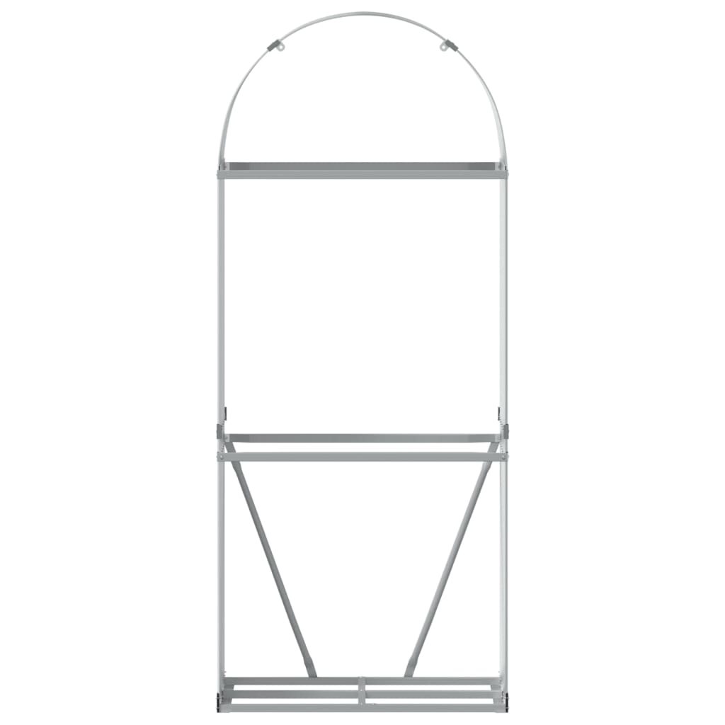 Suporte de lenha 80x45x190 cm aço galvanizado cinza-claro