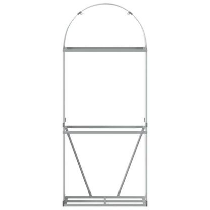 Suporte de lenha 80x45x190 cm aço galvanizado cinza-claro