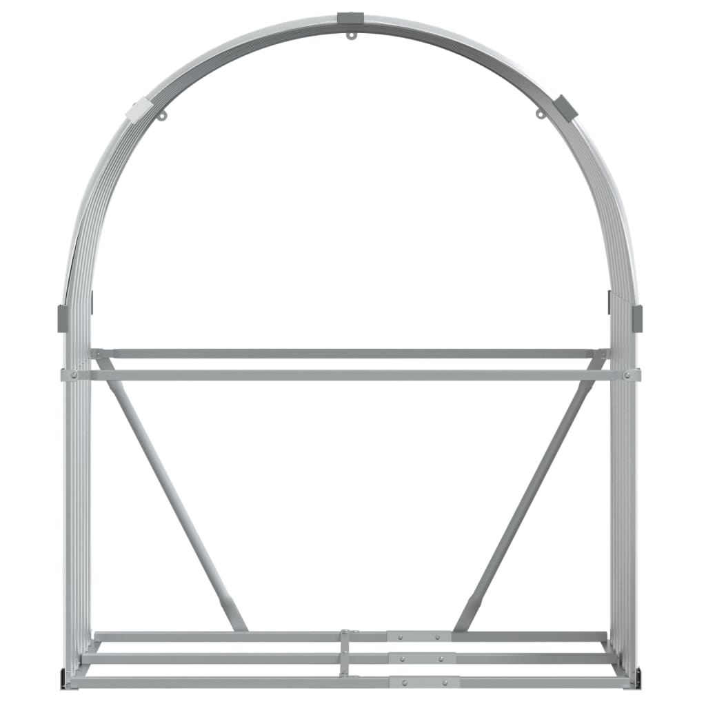 Suporte de lenha 120x45x140 cm aço galvanizado cinza-claro