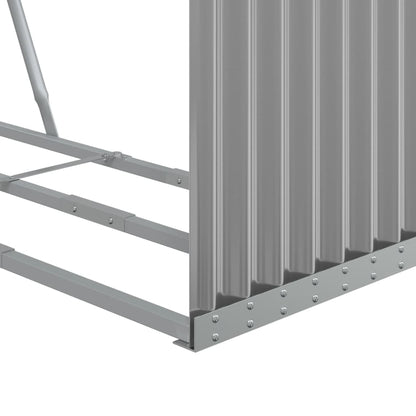 Suporte de lenha 120x45x140 cm aço galvanizado cinza-claro