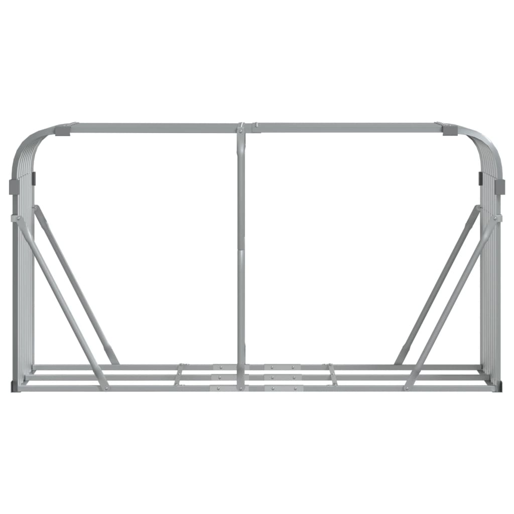 Suporte de lenha 180x45x100 cm aço galvanizado cinza-claro