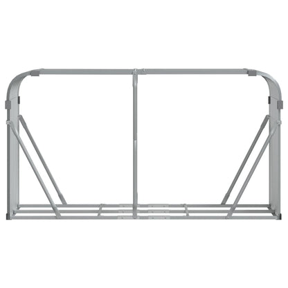 Suporte de lenha 180x45x100 cm aço galvanizado cinza-claro