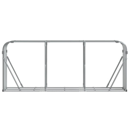 Suporte de lenha 234x45x100 cm aço galvanizado cinza-claro