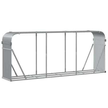 Suporte de lenha 234x45x100 cm aço galvanizado cinza-claro