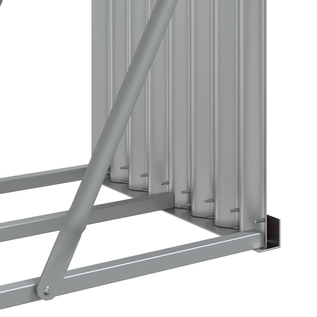 Suporte de lenha 234x45x100 cm aço galvanizado cinza-claro