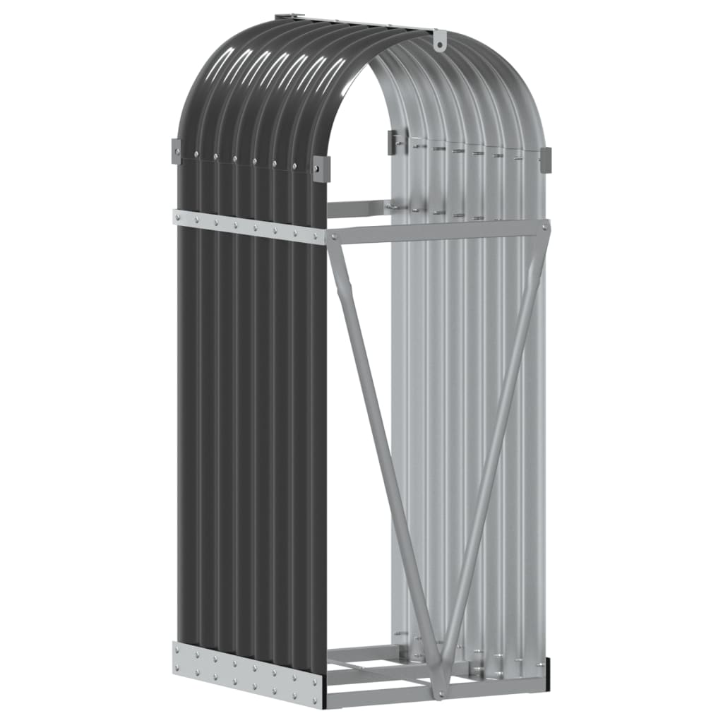 Suporte de lenha 40x45x100 cm aço galvanizado antracite