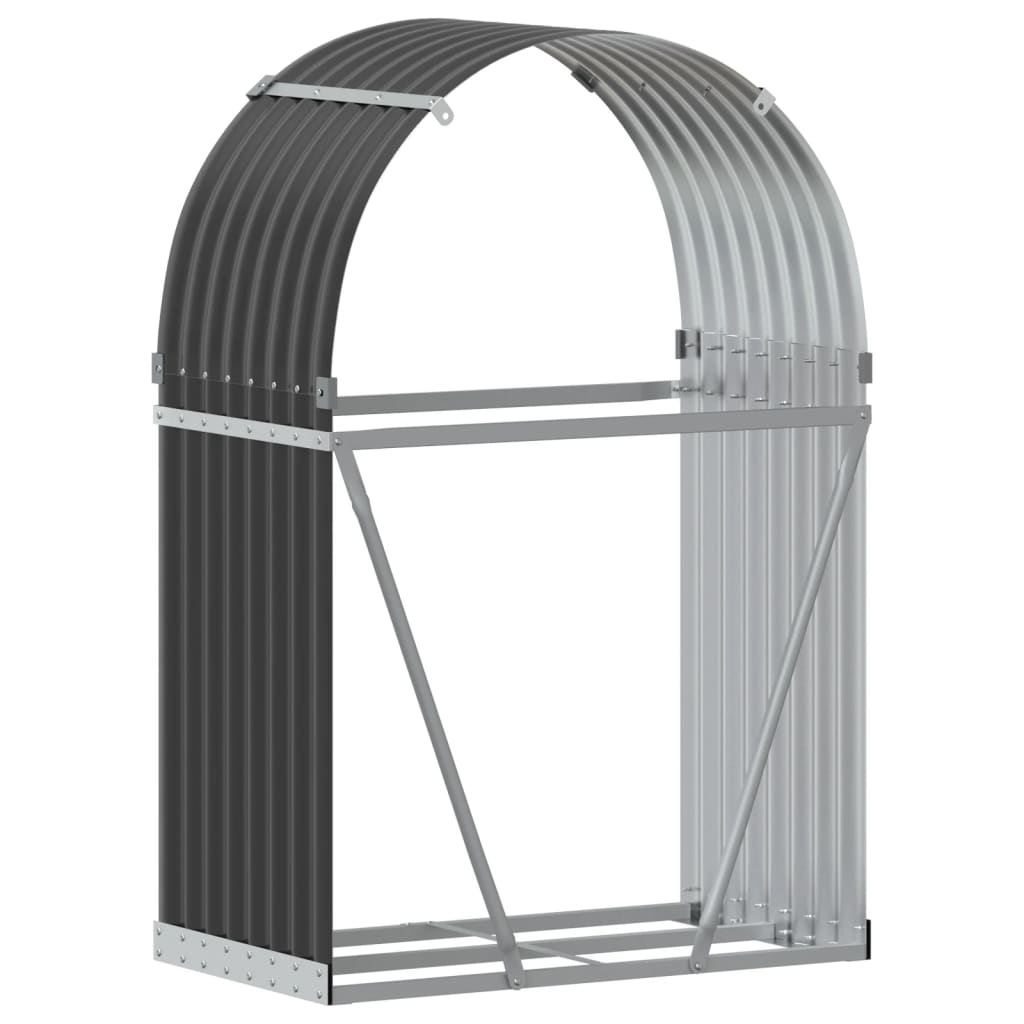 Suporte de lenha 80x45x120 cm aço galvanizado antracite