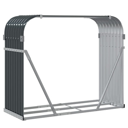 Suporte de lenha 120x45x100 cm aço galvanizado antracite