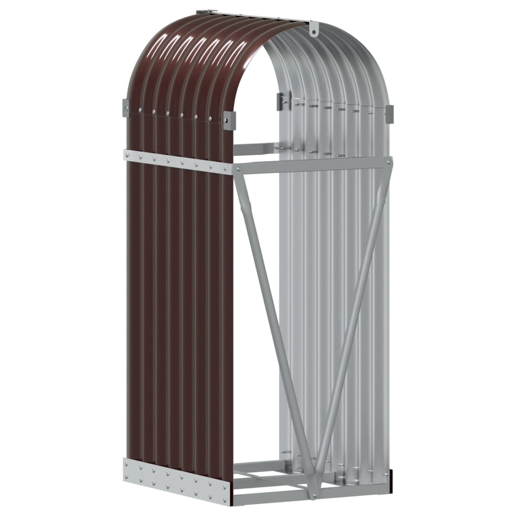 Suporte de lenha 40x45x100 cm aço galvanizado castanho