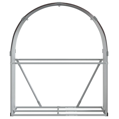 Suporte de lenha 120x45x140 cm aço galvanizado castanho