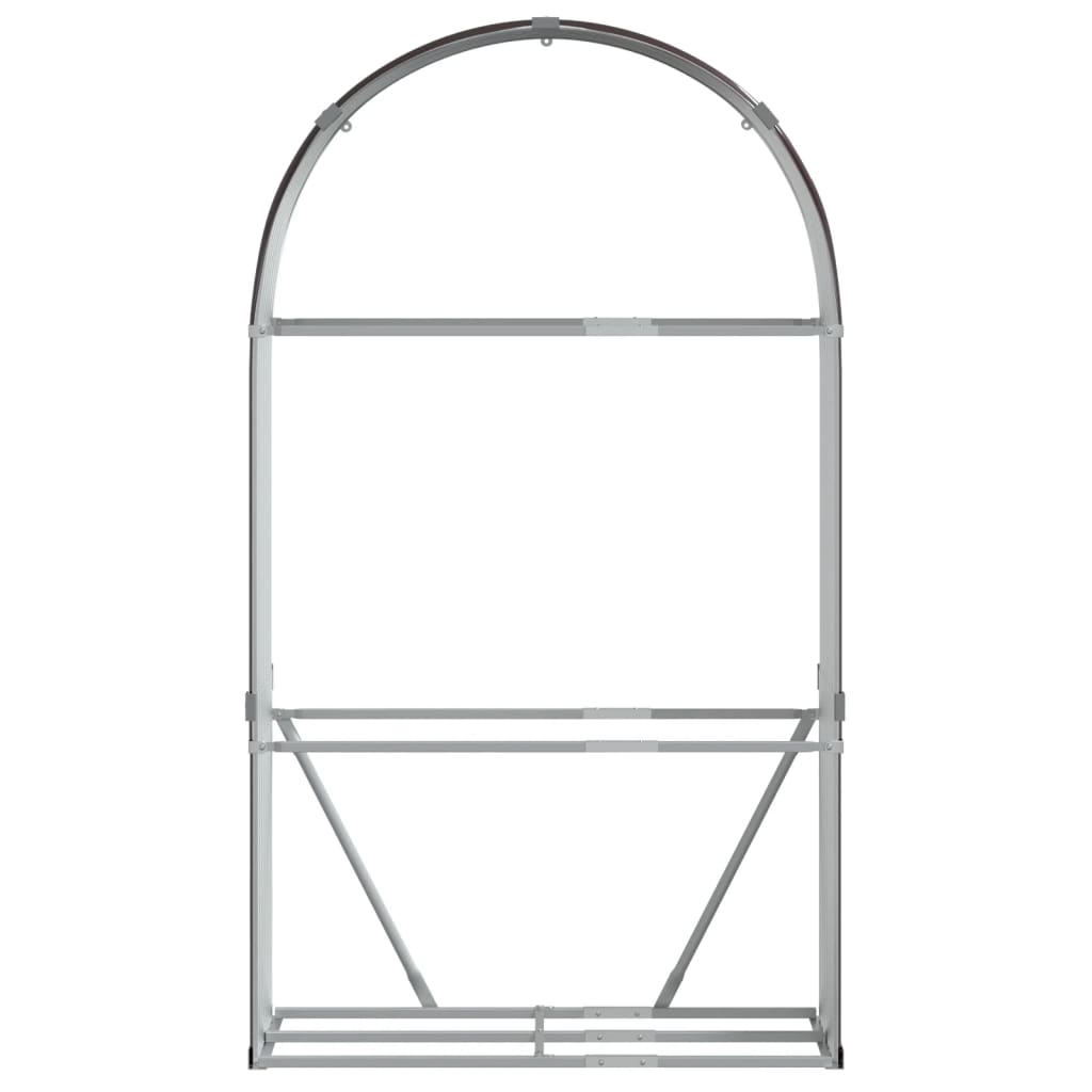 Suporte de lenha 120x45x210 cm aço galvanizado castanho