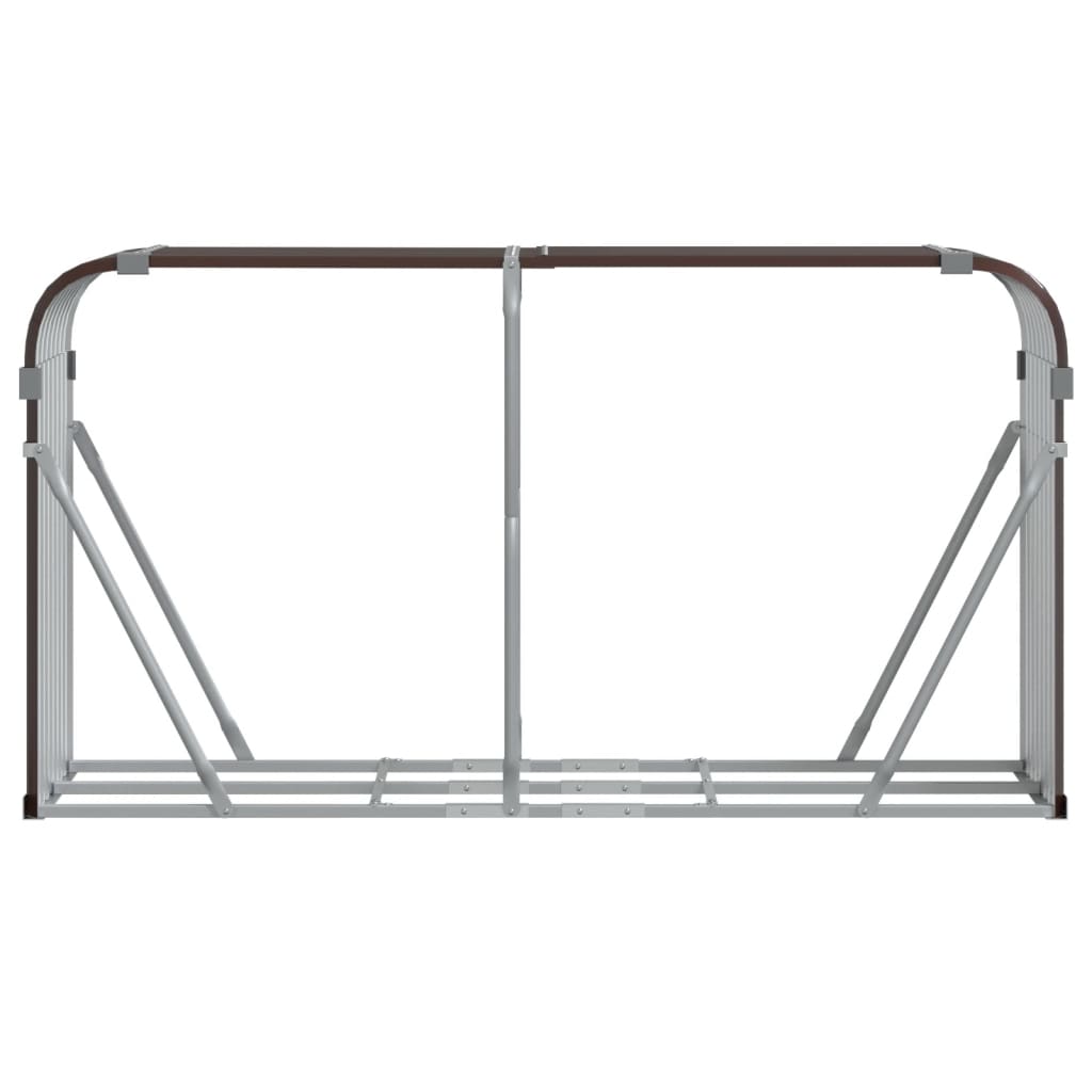 Suporte de lenha 180x45x100 cm aço galvanizado castanho