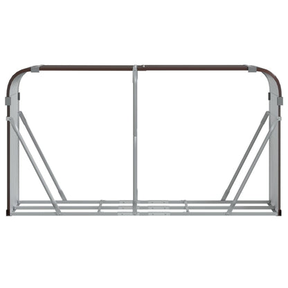 Suporte de lenha 180x45x100 cm aço galvanizado castanho