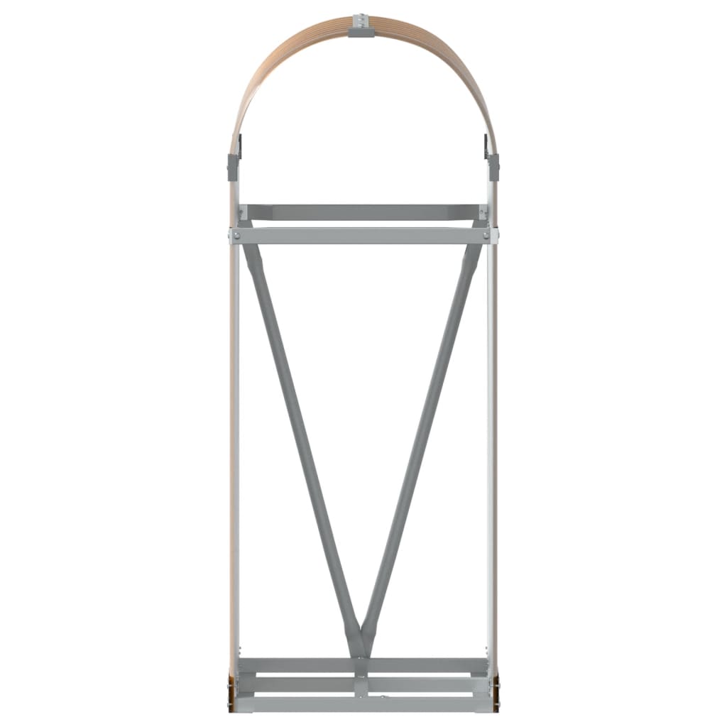 Suporte de lenha 40x45x100 cm aço galvanizado castanho-claro