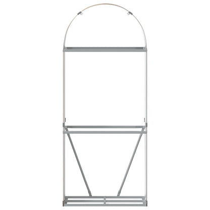 Suporte de lenha 80x45x190 cm aço galvanizado castanho-claro