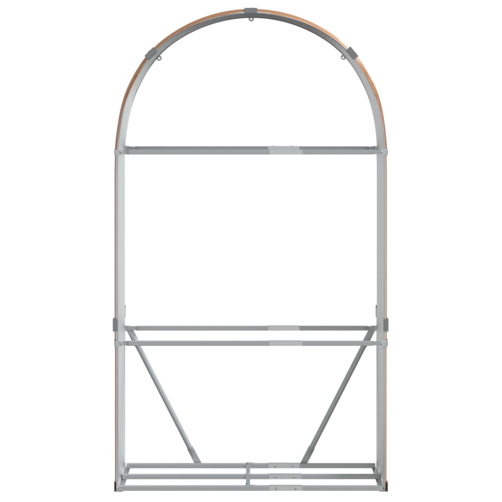 Suporte de lenha 120x45x210 cm aço galvanizado castanho-claro