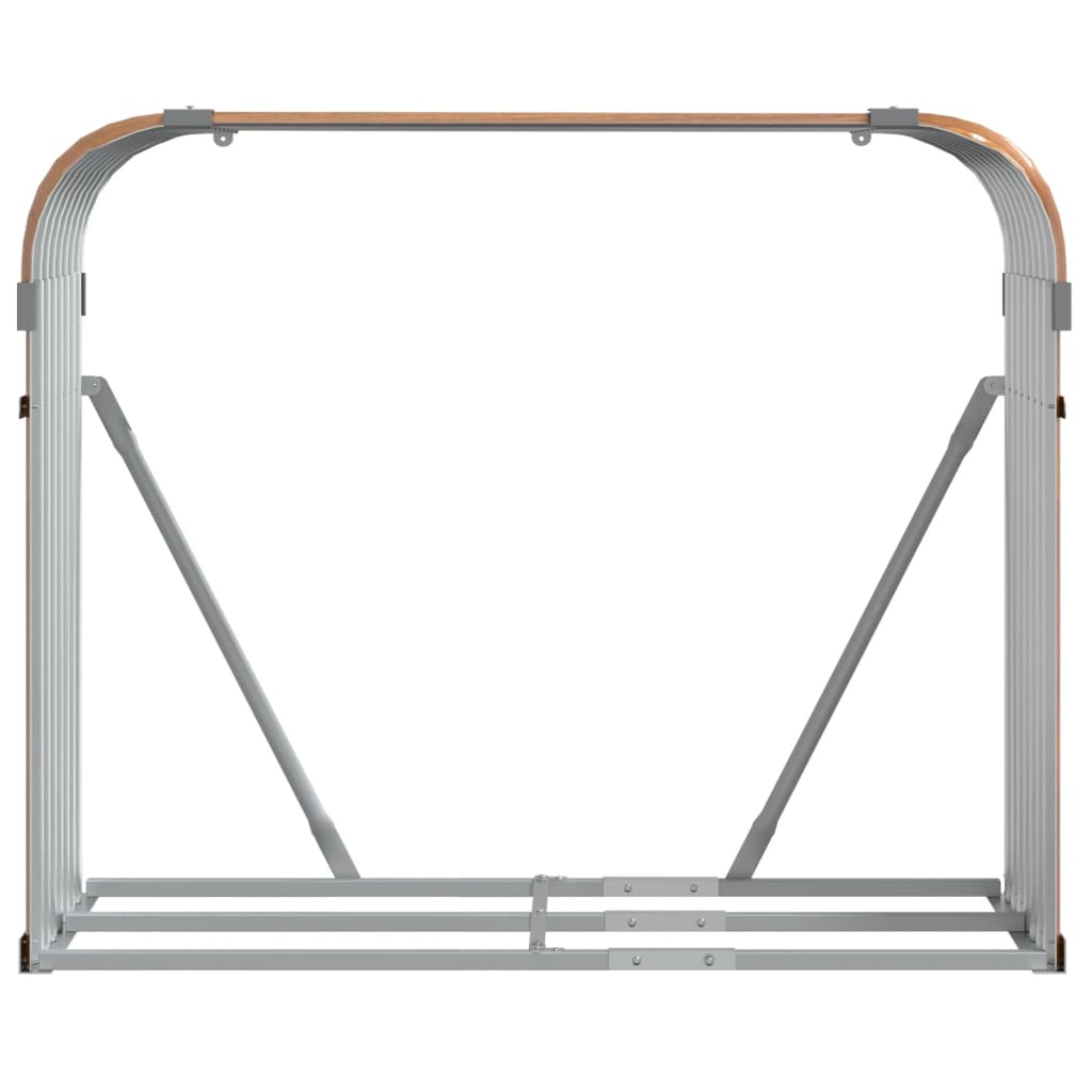 Suporte de lenha 120x45x100 cm aço galvanizado castanho-claro