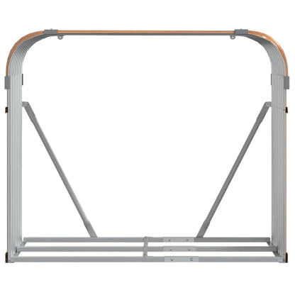 Suporte de lenha 120x45x100 cm aço galvanizado castanho-claro