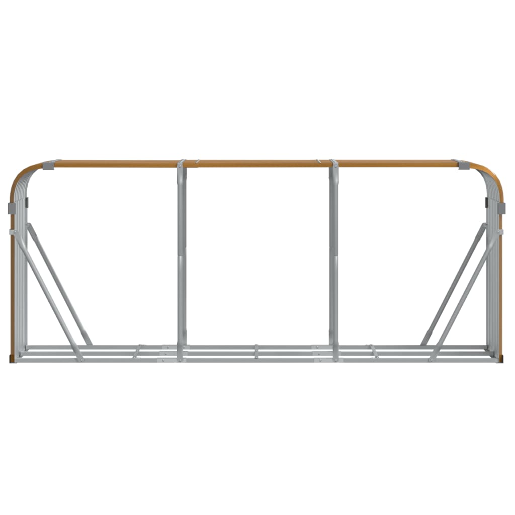 Suporte de lenha 234x45x100 cm aço galvanizado castanho-claro