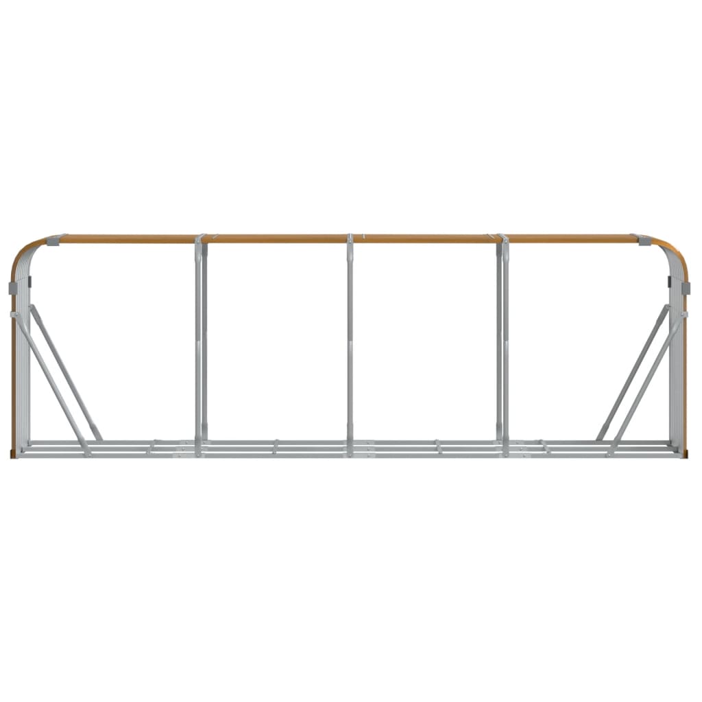 Suporte de lenha 300x45x100 cm aço galvanizado castanho-claro