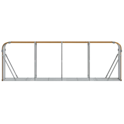 Suporte de lenha 300x45x100 cm aço galvanizado castanho-claro