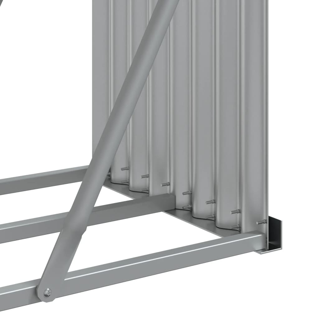 Suporte de lenha 300x45x100 cm aço galvanizado castanho-claro