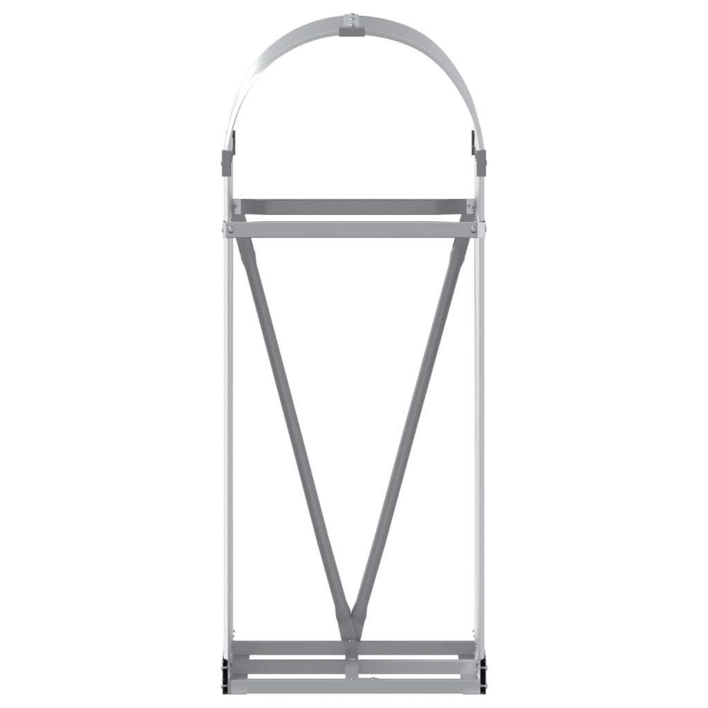 Suporte de lenha 40x45x100 cm aço galvanizado prateado