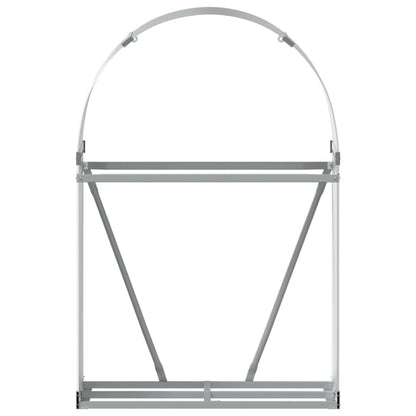 Suporte de lenha 80x45x120 cm aço galvanizado prateado