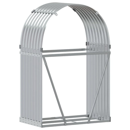 Suporte de lenha 80x45x120 cm aço galvanizado prateado