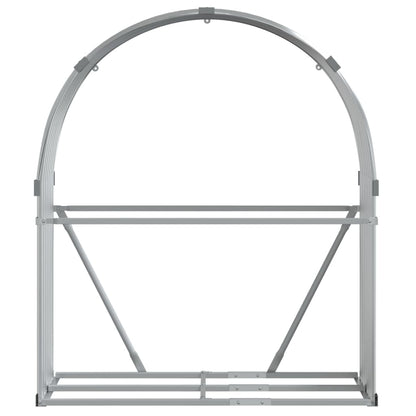 Suporte de lenha 120x45x140 cm aço galvanizado prateado