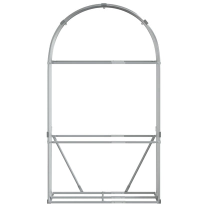 Suporte de lenha 120x45x210 cm aço galvanizado prateado