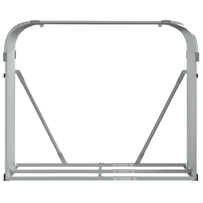 Suporte de lenha 120x45x100 cm aço galvanizado prateado