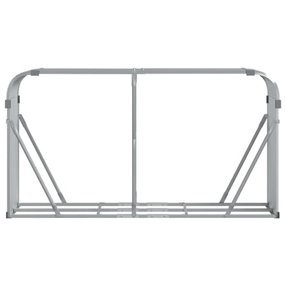 Suporte de lenha 180x45x100 cm aço galvanizado prateado