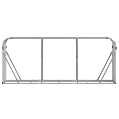 Suporte de lenha 234x45x100 cm aço galvanizado prateado