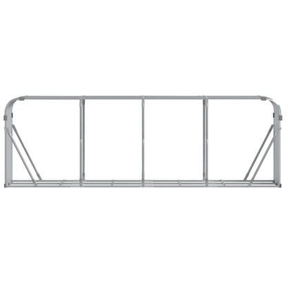 Suporte de lenha 300x45x100 cm aço galvanizado prateado