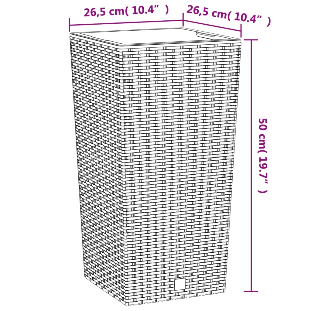 Vaso com interior removível 11/26,5 L vime PP branco