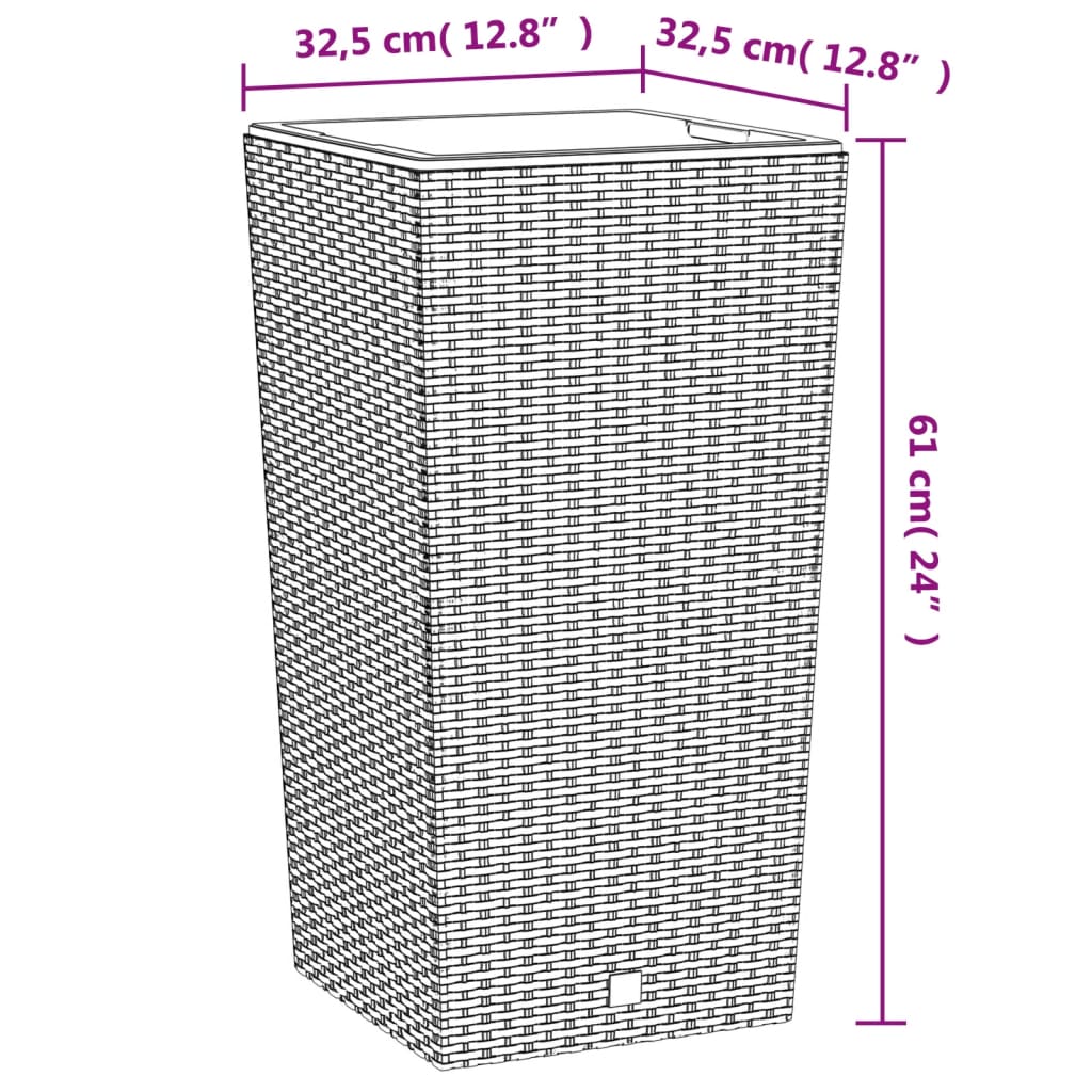 Vaso com interior removível 21 / 49 L vime PP branco