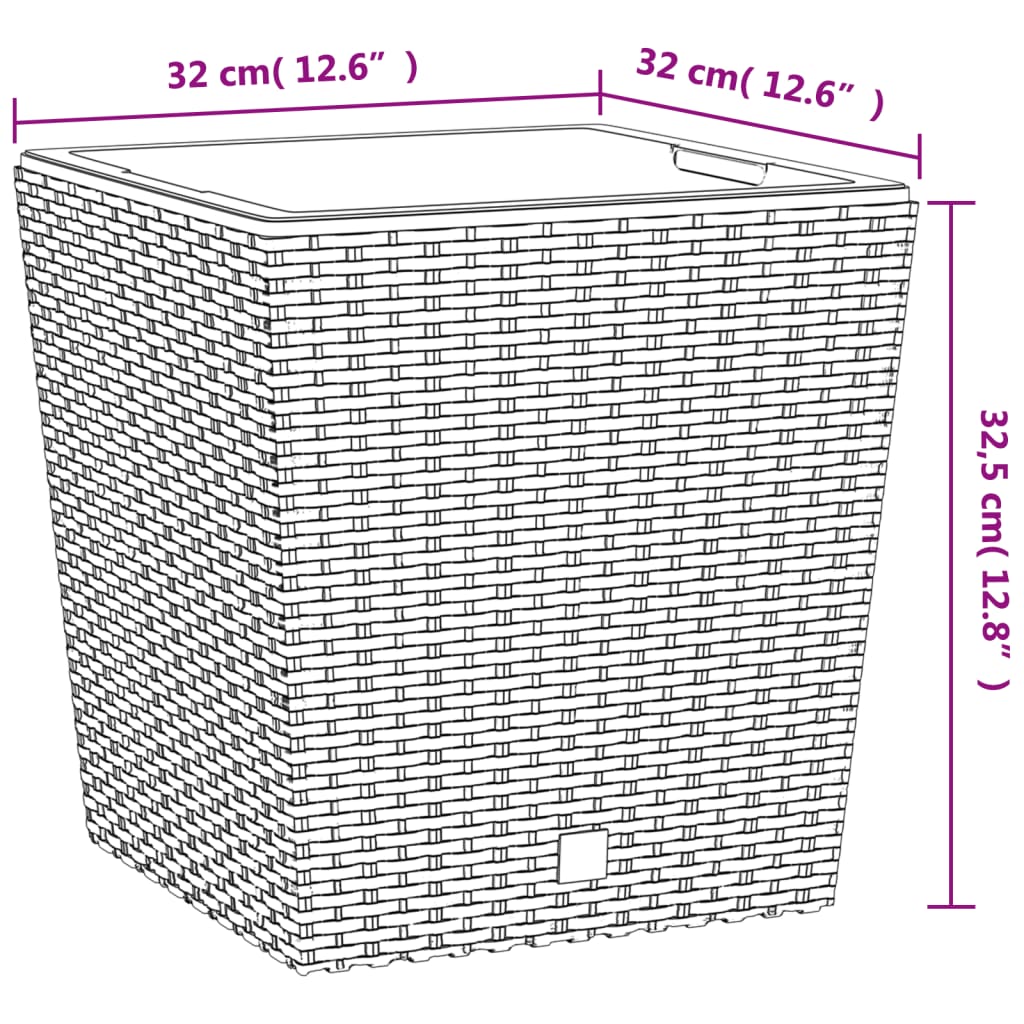 Vaso com interior removível 21 / 32 L vime PP antracite