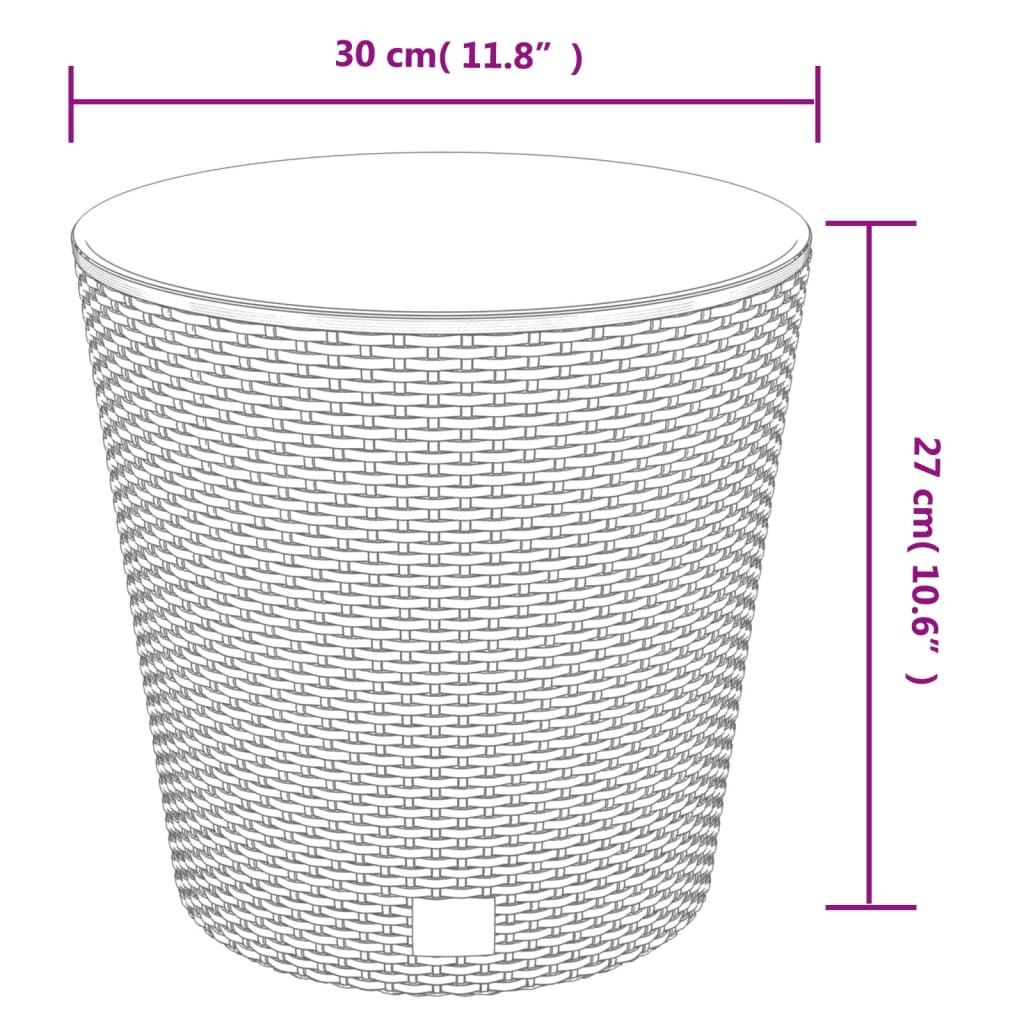 Vaso com interior removível 15 / 15,3 L vime PP branco