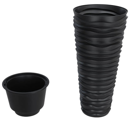 Vaso c/ interior removível 18/45 L + aspeto ranhurado antracite