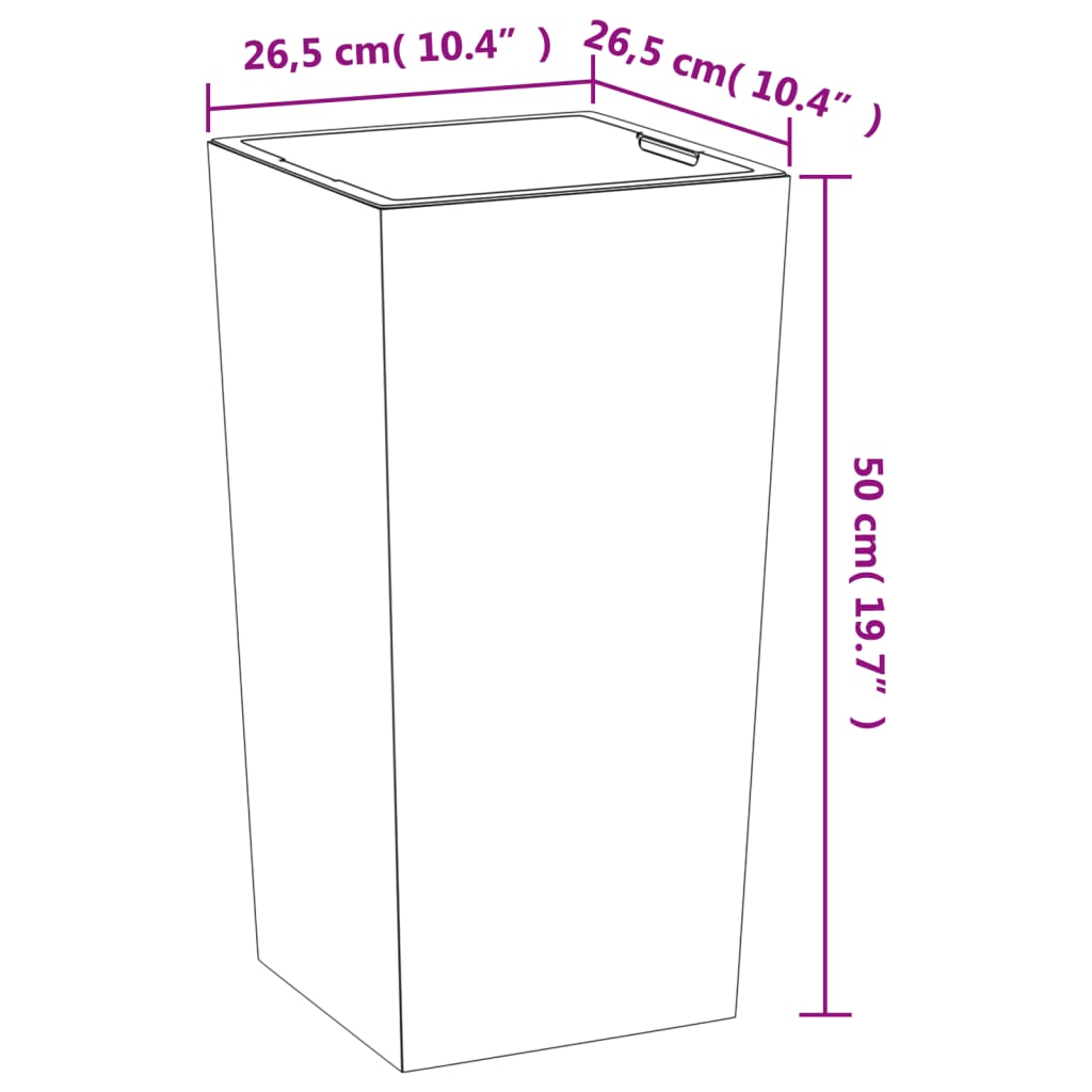 Vaso c/ interior removível 11/26,5L + aspeto cimento antracite