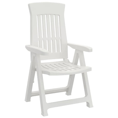 Cadeiras de jardim reclináveis 2 pcs PP branco