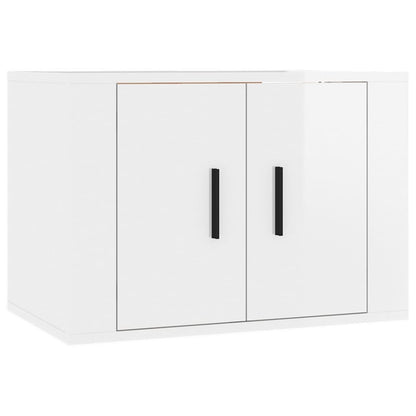 Móveis de TV de parede 3 pcs 57x34,5x40 cm branco brilhante