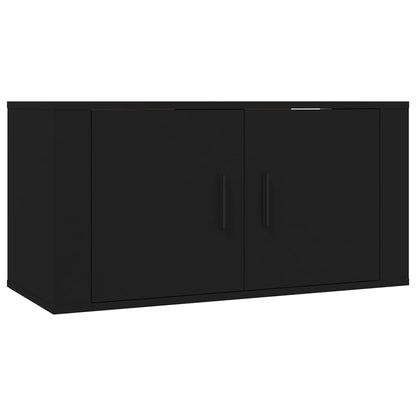 Móveis de TV de parede 2 pcs 80x34,5x40 cm preto