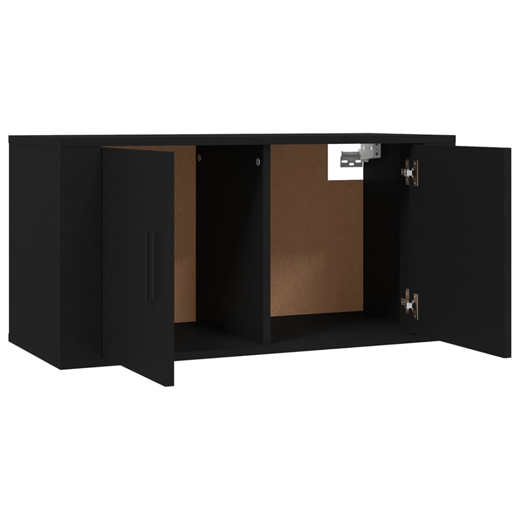 Móveis de TV de parede 2 pcs 80x34,5x40 cm preto