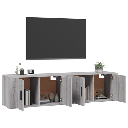 Móveis de TV de parede 2 pcs 80x34,5x40 cm cinzento sonoma