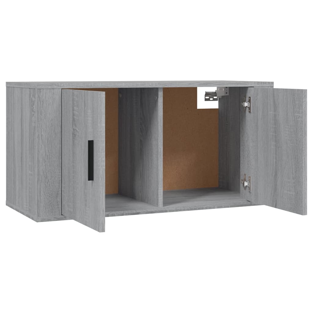 Móveis de TV de parede 2 pcs 80x34,5x40 cm cinzento sonoma