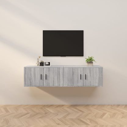 Móveis de TV de parede 2 pcs 80x34,5x40 cm cinzento sonoma