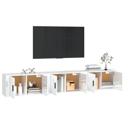 Móveis de TV de parede 3 pcs 80x34,5x40 cm branco brilhante