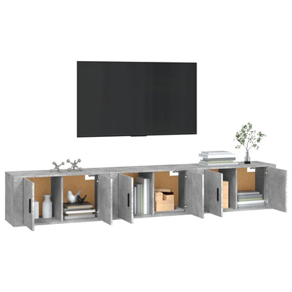 Móveis de TV de parede 3 pcs 80x34,5x40 cm cinzento cimento